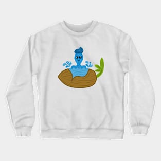 squid swimming on coconut Crewneck Sweatshirt